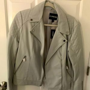 Grey Express leather jacket